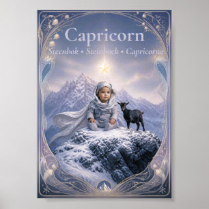 Poster Arte Pequeno do Zodíaco de Capricórnio Astrologi