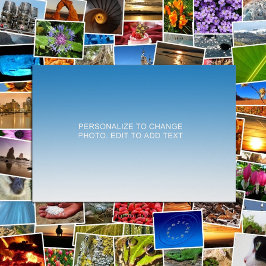 Pôster Arte Personalizada Azul Foto Adicionar Texto