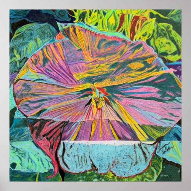 Poster Arte Personalizada da Flor do Hibiscus (Frente)