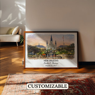 Poster Arte Personalizada de Nova Orleans para Parede, Ca