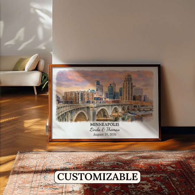 Poster Arte Personalizada de Parede de Minneapolis, Poste (Criador carregado)