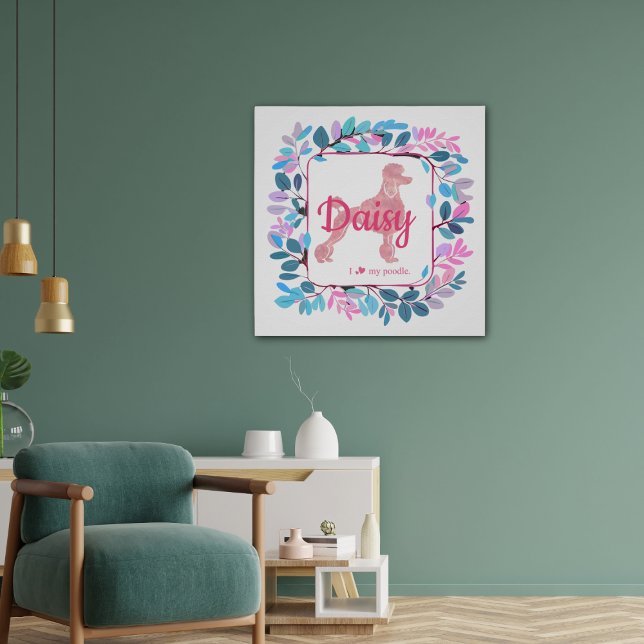 Pôster Arte Personalizada de Poodle Rosa | Decoração de C (Criador carregado)