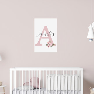 Poster Arte Personalizada do Nursery de Nome Inicial Impr