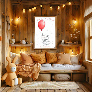 Pôster Arte Personalizada para Berçário – Elefante em uma