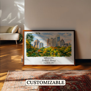 Poster Arte Personalizada para Parede de Atlanta, Cartaz 