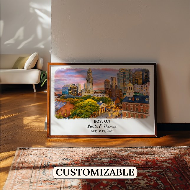 Poster Arte Personalizada para Parede de Boston, Cartaz d (Criador carregado)