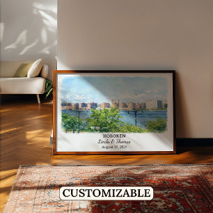 Poster Arte Personalizada para Parede de Hoboken, Cartaz