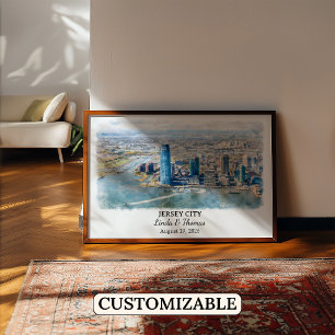 Poster Arte Personalizada para Parede de Jersey City, Car