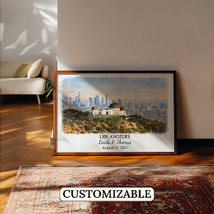 Poster Arte Personalizada para Parede de Los Angeles, Car
