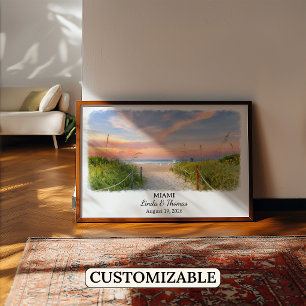 Poster Arte Personalizada para Parede de Miami, Cartaz da