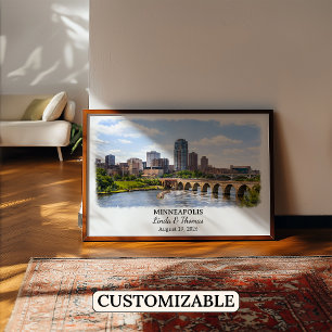Poster Arte Personalizada para Parede de Minneapolis, Car