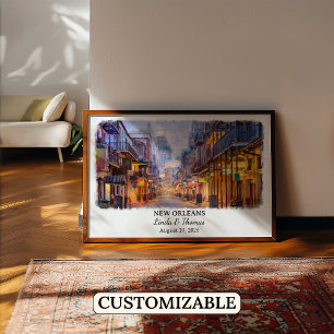 Poster Arte Personalizada para Parede de Nova Orleans, Ca