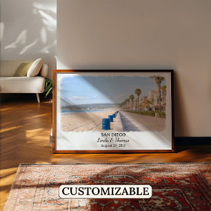 Poster Arte Personalizada para Parede de San Diego, Carta