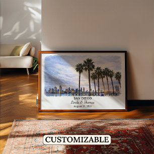 Poster Arte Personalizada para Parede de San Diego, Carta