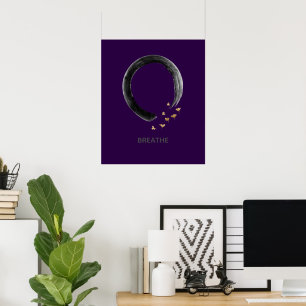 Poster Arte personalizável do Círculo Zen Enso BREATHE Gi
