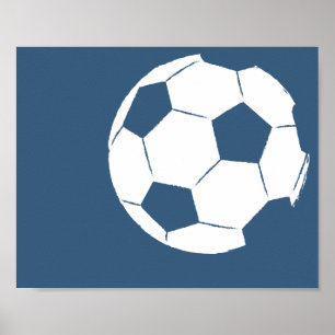 Poster Arte pintado mão moderna da bola de futebol - 1 d