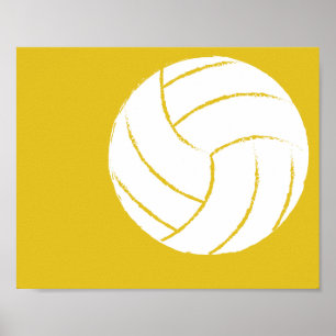 Pôster Arte pintado mão moderna do voleibol - 1 de 6