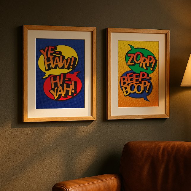 Poster Arte pop Alien vs Robô principal (Criador carregado)