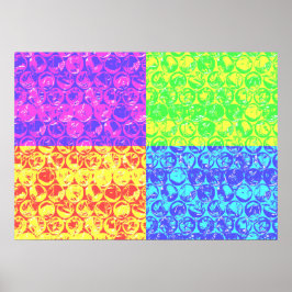 Pôster Arte pop bolha de chuva de arco-íris