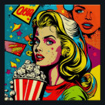 Pôster Arte Pop Colorida Retro Popcorn Blona Arte<br><div class="desc">Arte Pop Colorida Retro Popcorn Blona Arte</div>