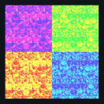 Pôster Arte pop da bolha<br><div class="desc">padrão de enrolamento da bolha de pop art em cores arco-íris</div>