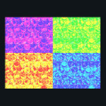 Pôster Arte pop da bolha<br><div class="desc">padrão de enrolamento da bolha de pop art em cores arco-íris</div>