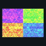 Pôster Arte pop da bolha<br><div class="desc">padrão de enrolamento da bolha de pop art em cores arco-íris</div>