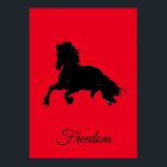 Poster Arte Pop de Cavalo Negro Vermelho Liberdade<br><div class="desc">Trabalhos de arte,  pinturas,  imagens e imagens digitais de cavalos selvagens</div>