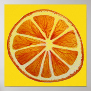 Poster Arte pop de citrinos fruta de laranja