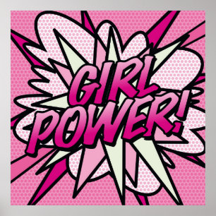Poster Arte Pop de Quadrinhos PODER FEMININO