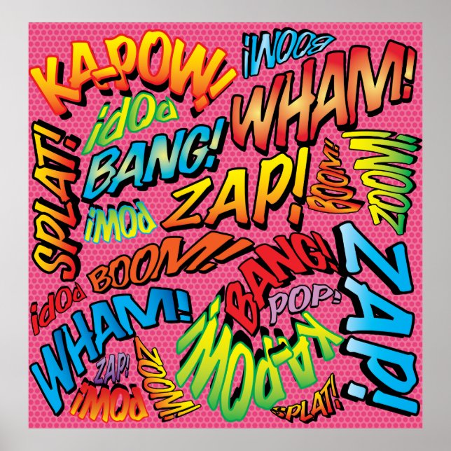 Poster Arte Pop de Quadrinhos Retrô Divertida (Frente)