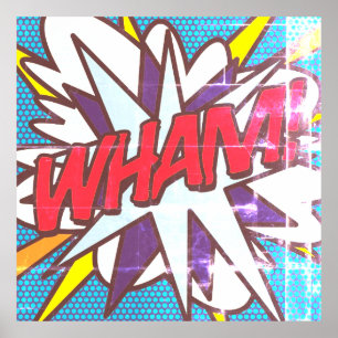 Poster Arte Pop de Quadrinhos Retrô Divertida da WHAM