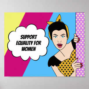 Poster Arte Pop Feminista Apoia Igualdade para Mulheres R