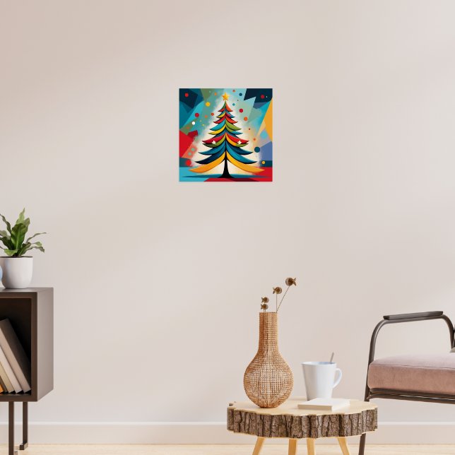 Poster Arte Pop Geométrica Ramos Emplumados de Natal (Sala de Estar 3)