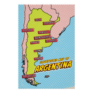 Pôster Arte Pop Ilustrado Argentina
