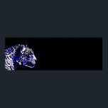 Poster Arte Pop Jaguar Preta e Azul<br><div class="desc">Poster de Cabeça Jaguar Preta e Azul - Impressões Portrait Jaguar - Imagem Jaguar Pop - Grandes Gatos Selvagens - O Cabeça da Jaguar - Face de Jaguar</div>
