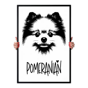 Poster Arte Pop Pomerânia Preto e Branco Estética Chic