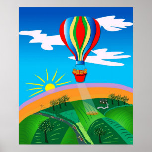 Pôster Arte popular Ballooning do ar quente
