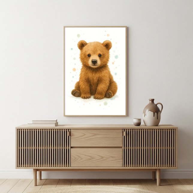 Poster Arte Por Aquarela Adorável De Urso Bebês (Criador carregado)