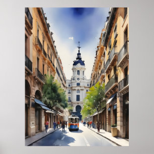 Poster Arte por aquarela de Madrid