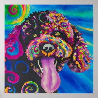 Arte Portátil Maluca e Feliz Cão-d'Água
