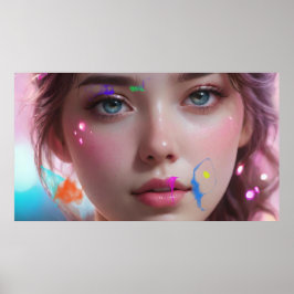 Poster Arte Potpourri  Garota de IA e Abstrato