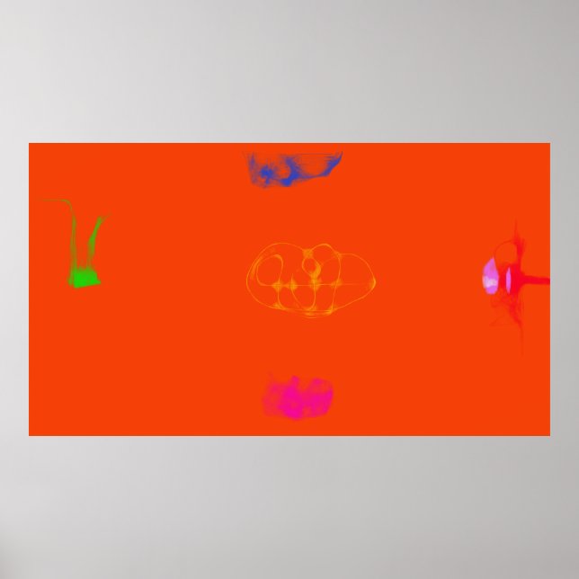 Poster Arte Potpourri Laranja Minimalista Abstrato (Frente)