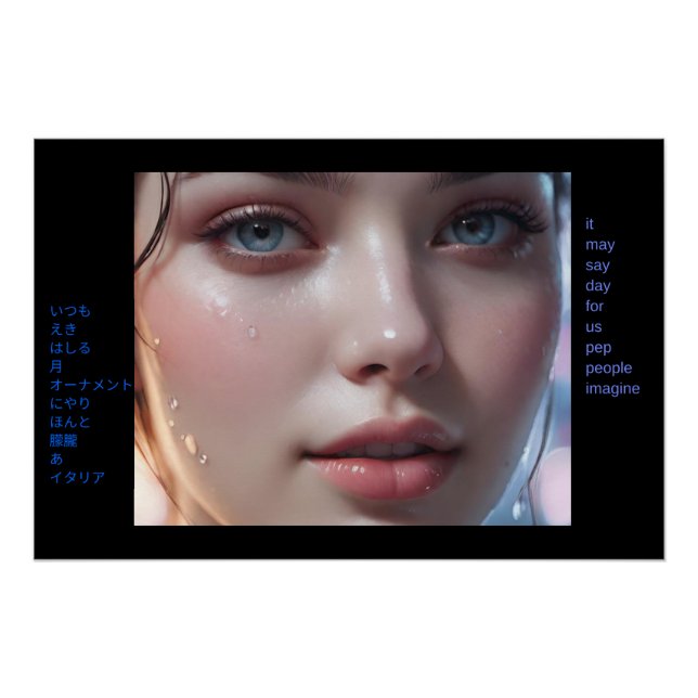 Pôster Arte Potpourri Menina e Poema (Frente)