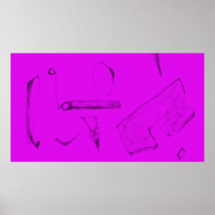 Poster Arte Potpourri Minimalismo Abstrato Rosa