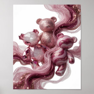 Poster Arte Prata Edgy ursos SWAROVSKI Design Moderno