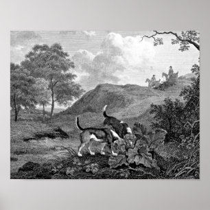 Pôster Arte preto e branco do vintage dos lebreiros