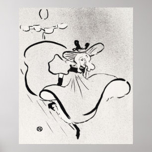 Poster Arte Preto e Branco Jane Avril por Toulouse Lautre