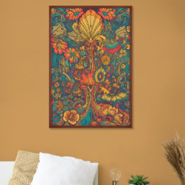 Poster Arte Psicodélica AI Retro 70s Colorida