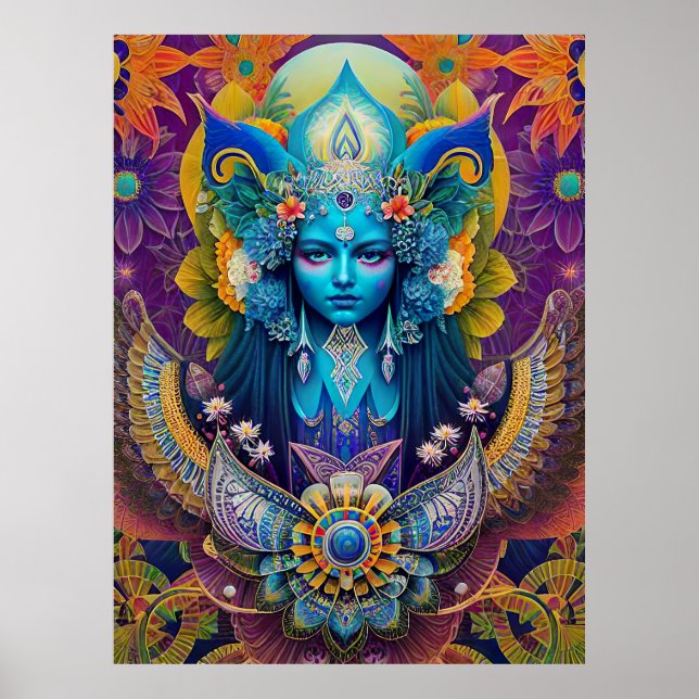 Poster Arte psicodélica, trabalho de arte DMT, paisagem s (Frente)